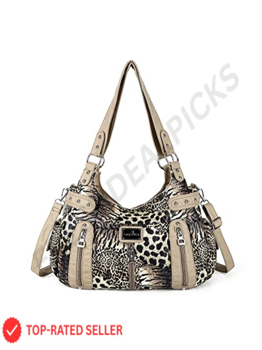 Women's Faux Leather Hobo Satchel Purse 3-in-1 Crossbody Shoulder Bag Wash